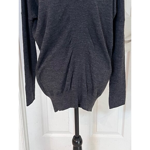 Vince Sweater Tunic Charcoal Grey Scoop Neck Long Sleeve Oversized Women's Small - Picture 3 of 9